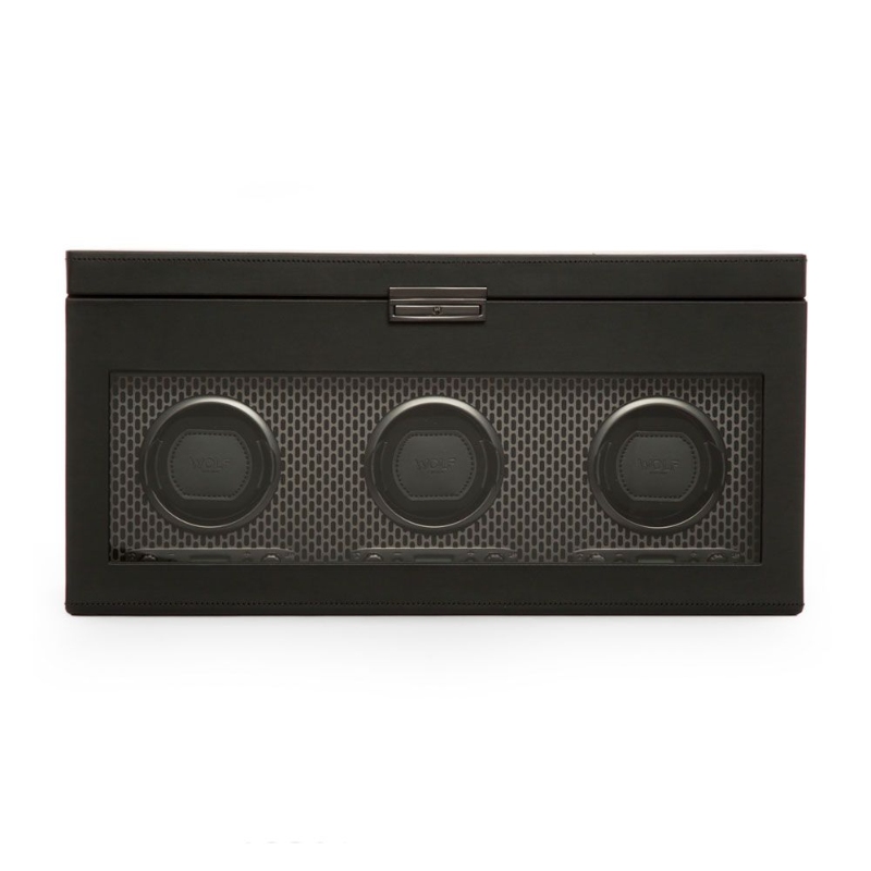 Axis Triple Watch Winder with Storage in Black