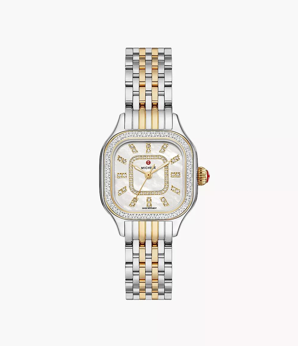 Michele Meggie 18k Gold Diamond MOP Watch
