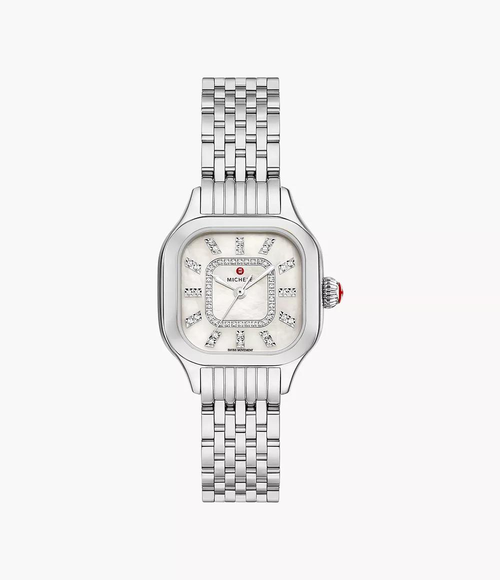 Michele Meggie Diamond MOP Steel Watch 29mm
