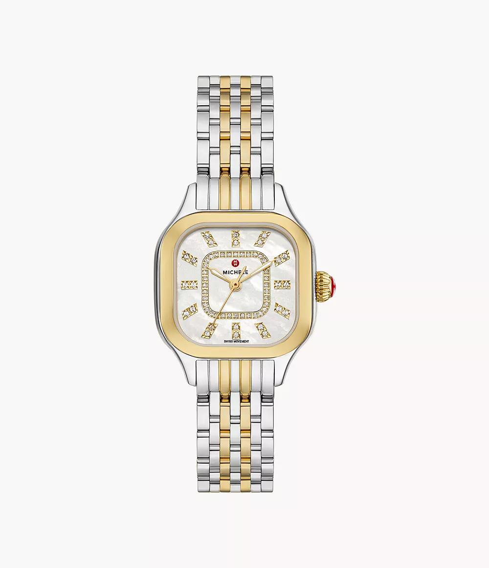 Michele Meggie Two-Tone Diamond MOP Watch