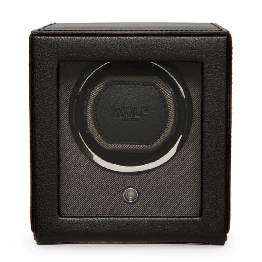 Wolf 1834 Cub Single Watch Winder with Cover, Black