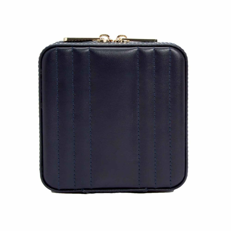 Maria Navy Small Zip Jewelry Case