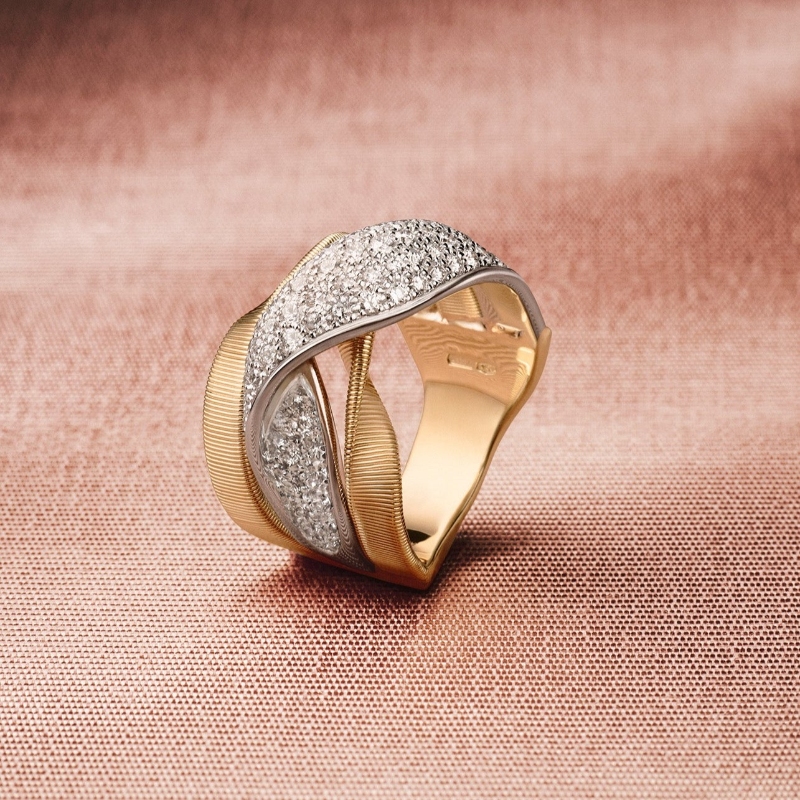 18K Yellow Gold Marrakech 3-Strand Diamond Crossover Ring