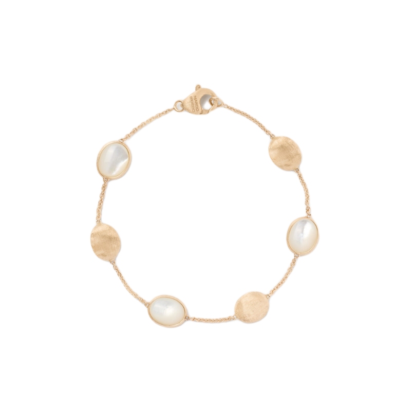 18K Yellow Gold Siviglia Mother of Pearl & Gold Bracelet