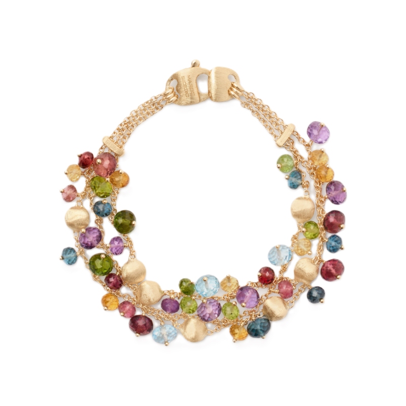 18K Yellow Gold Africa Marco Bicego Africa Gemstone Double Row Bracelet In 18K Yellow Gold