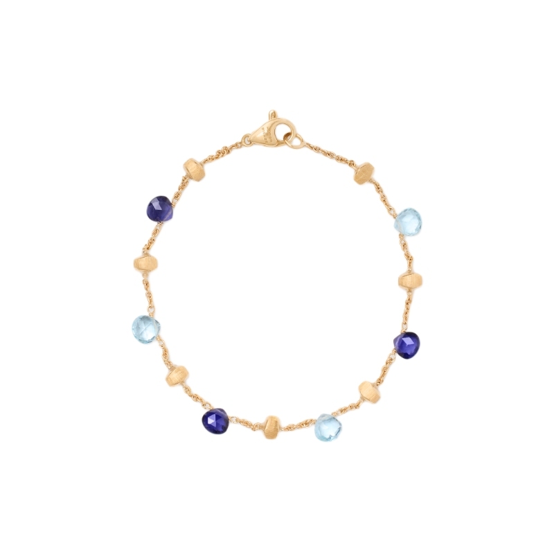 18K Yellow Gold Paradise Single-Strand Topaz & Iolite Bracelet
