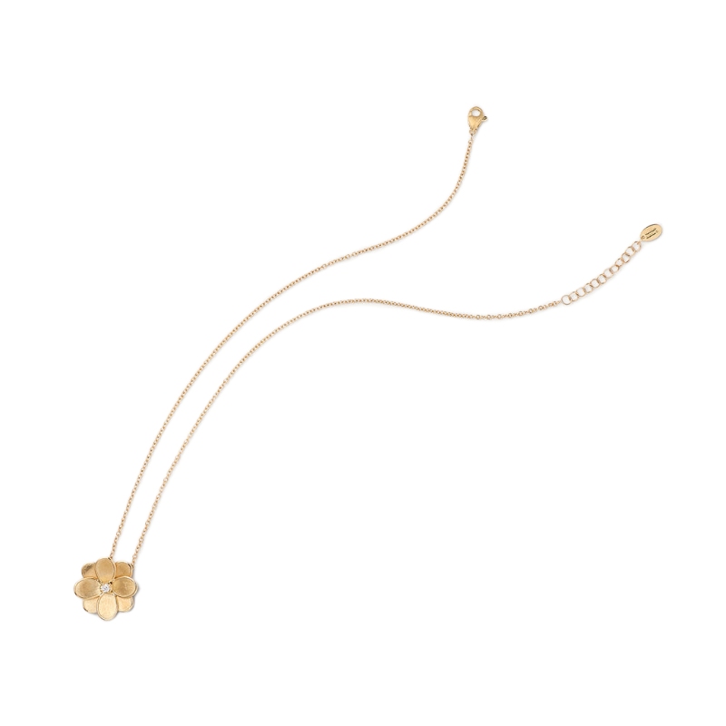 18K Yellow Gold Petali Flower Pendant with Diamonds