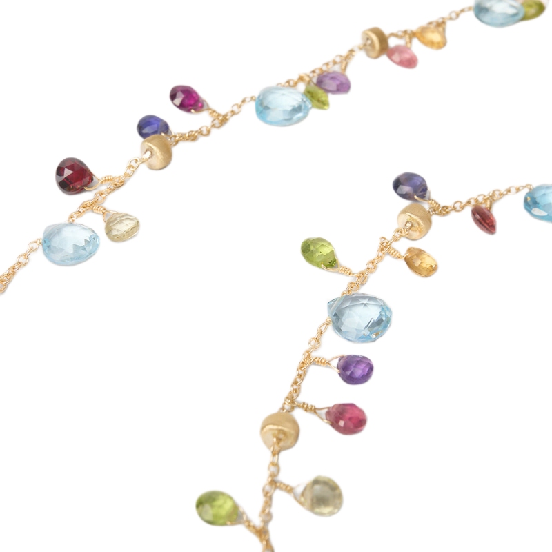 18K Yellow Gold Paradise Mixed Gemstone Necklace