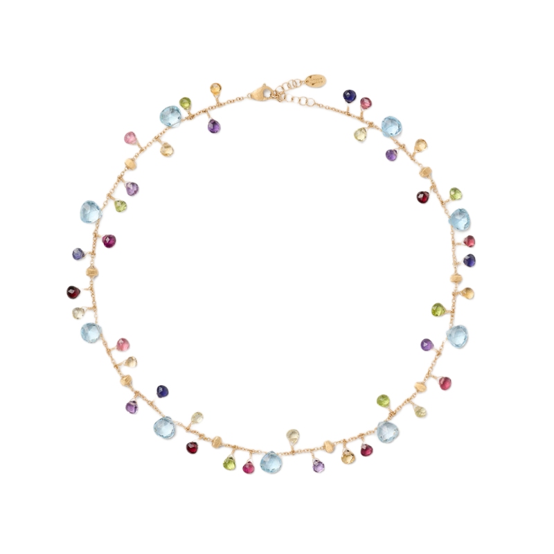 18K Yellow Gold Paradise Mixed Gemstone Necklace