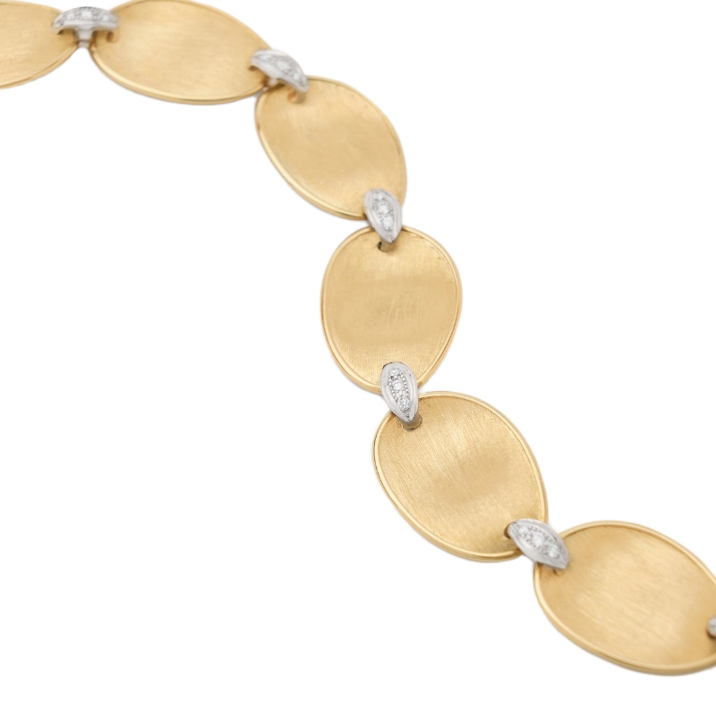 18K Yellow Gold Lunaria Collar Necklace With Diamond Accents