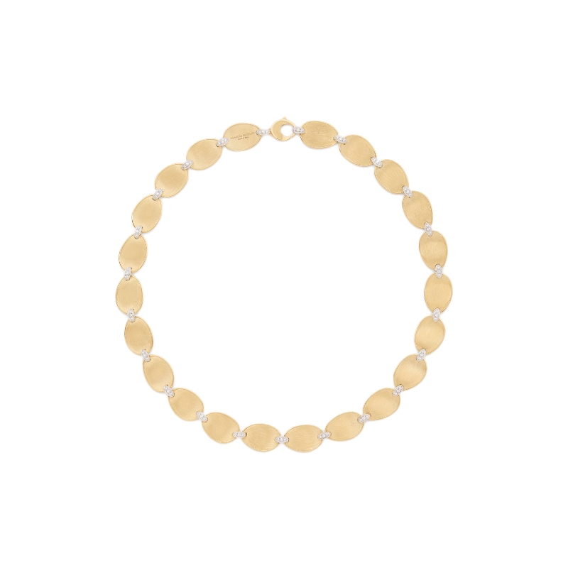 18K Yellow Gold Lunaria Collar Necklace With Diamond Accents