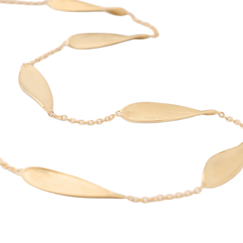 18K Yellow Gold Lunaria Station Long Necklace