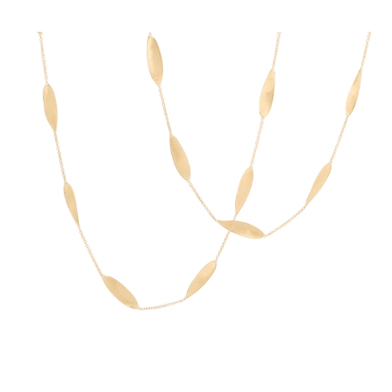 18K Yellow Gold Lunaria Station Long Necklace
