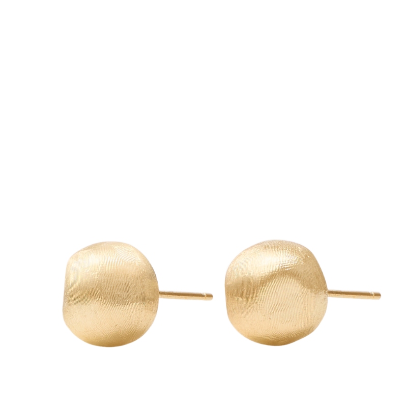 18K Yellow Gold Africa Stud Earrings