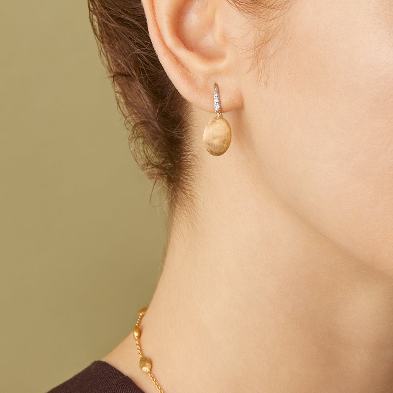 18K Yellow Gold Siviglia Diamond Drop Earrings