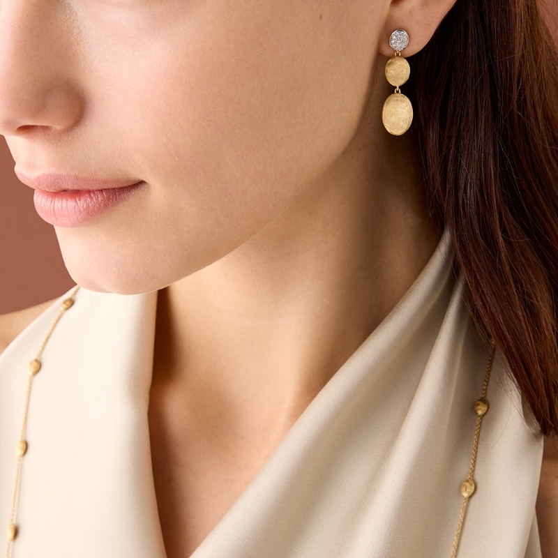 18K Yellow Gold Siviglia Diamond Pav? Earrings