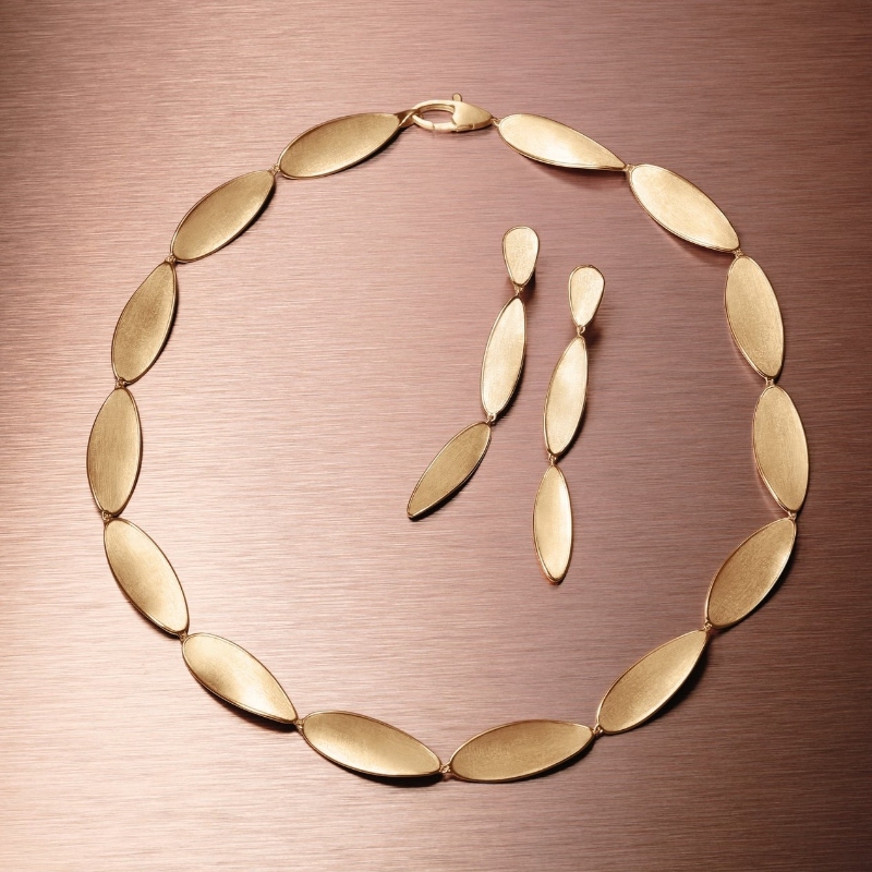 18K Yellow Gold Lunaria Triple Drop Earrings