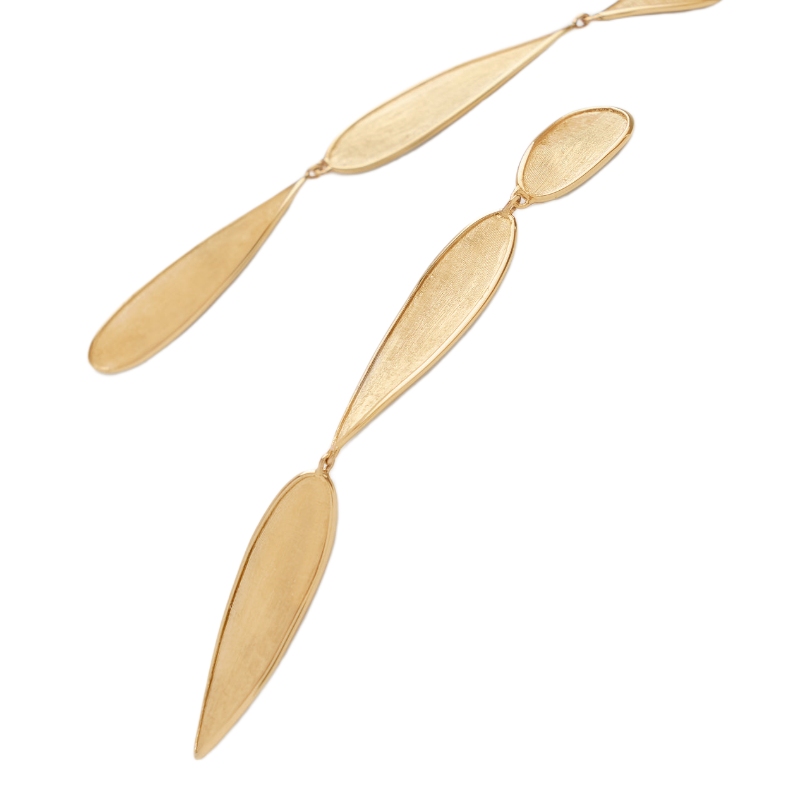 18K Yellow Gold Lunaria Triple Drop Earrings