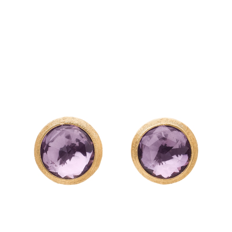 18K Yellow Gold Jaipur Gemstone Stud Earrings