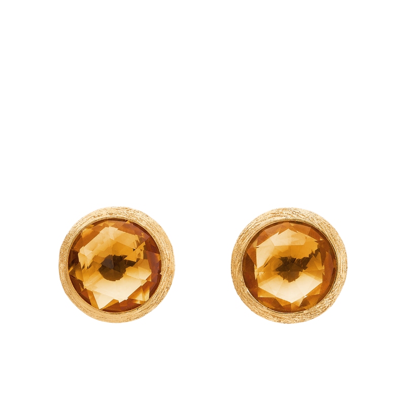 18K Yellow Gold Jaipur Gemstone Stud Earrings