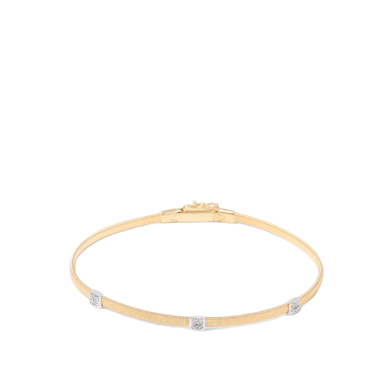 18K Yellow Gold Masai Small Stackable Bracelet With Diamonds