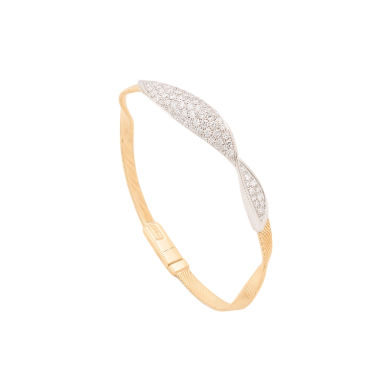18K Yellow Gold Marrakech Bracelet with Wide Diamond Pav? Crossover