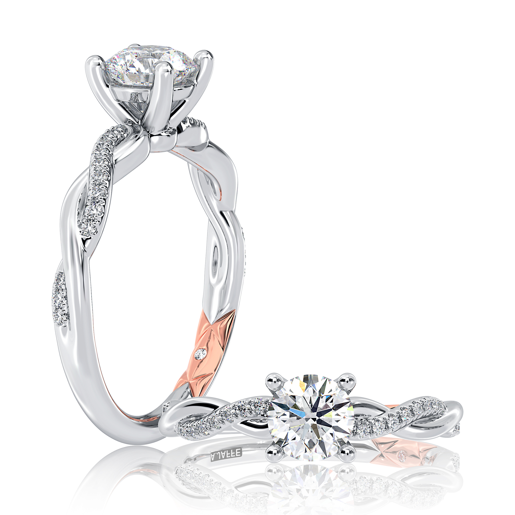 A.JAFFE 18K White Gold Engagement Ring