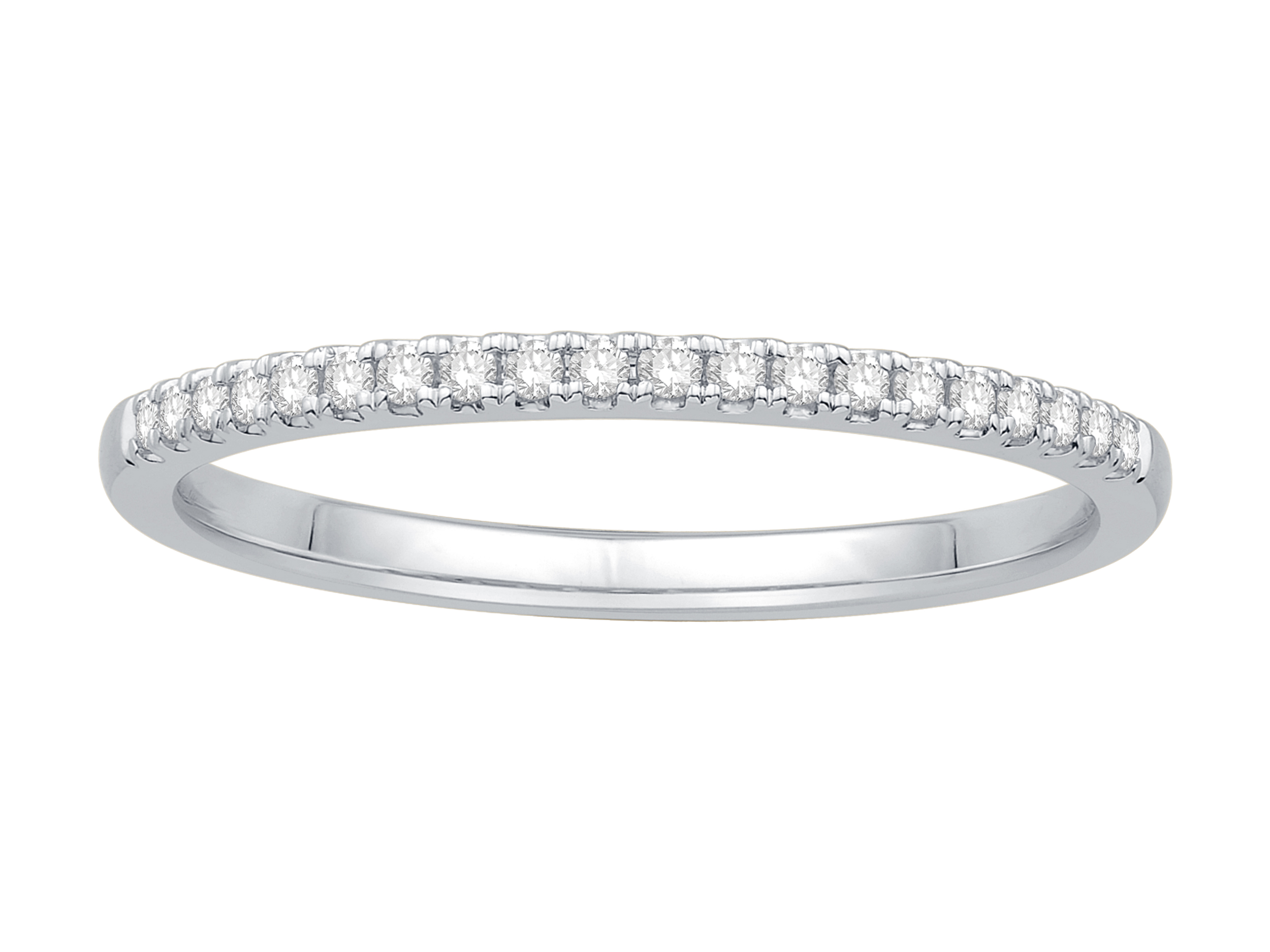 14K White Gold Diamond Wedding Band