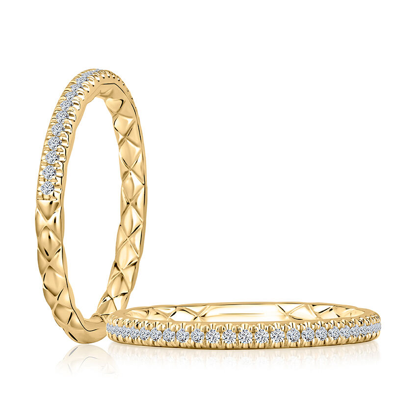 A.JAFFE 18K Yellow Gold Diamond Wedding Band