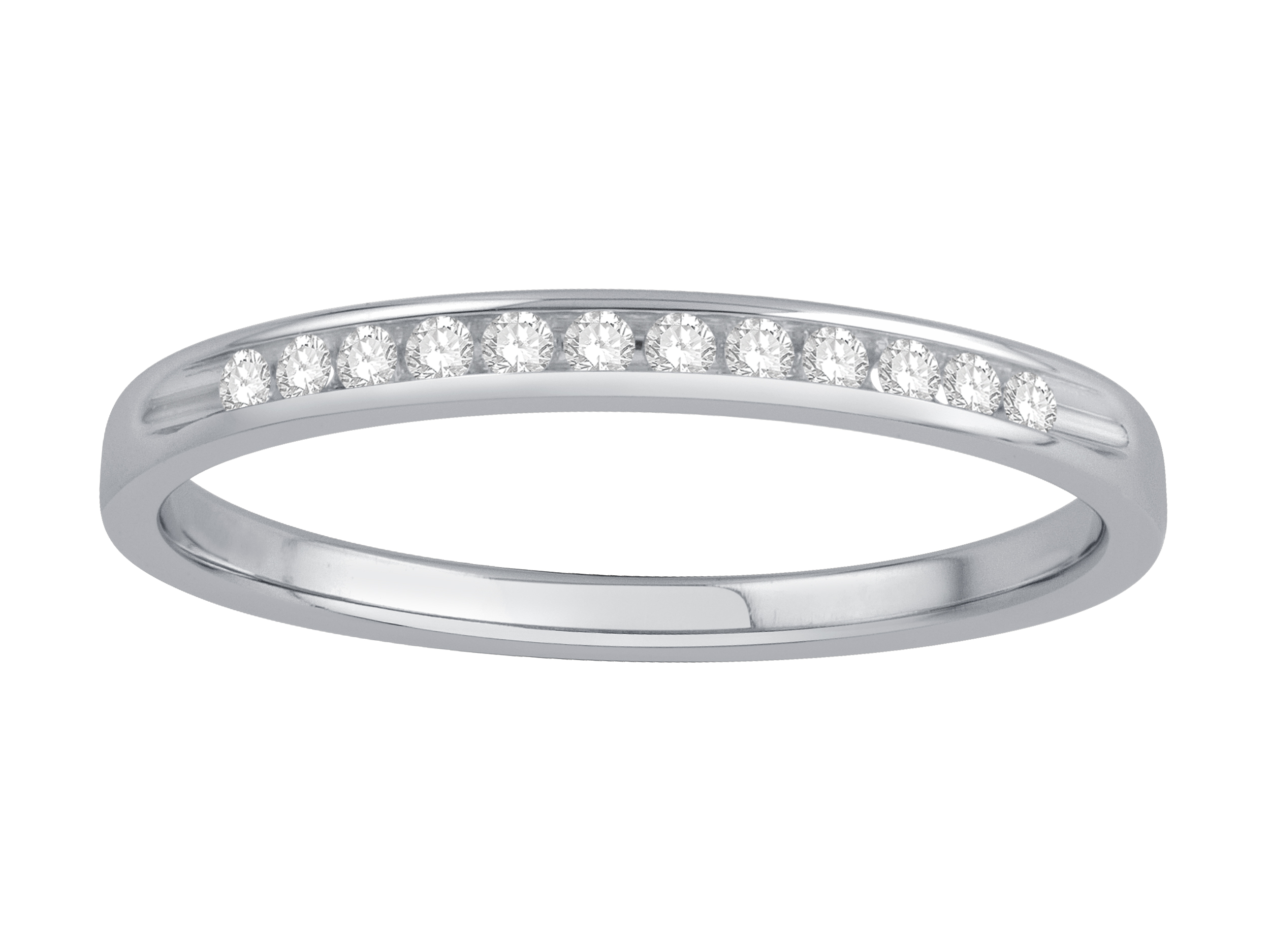 14K White Gold Diamond Wedding Band