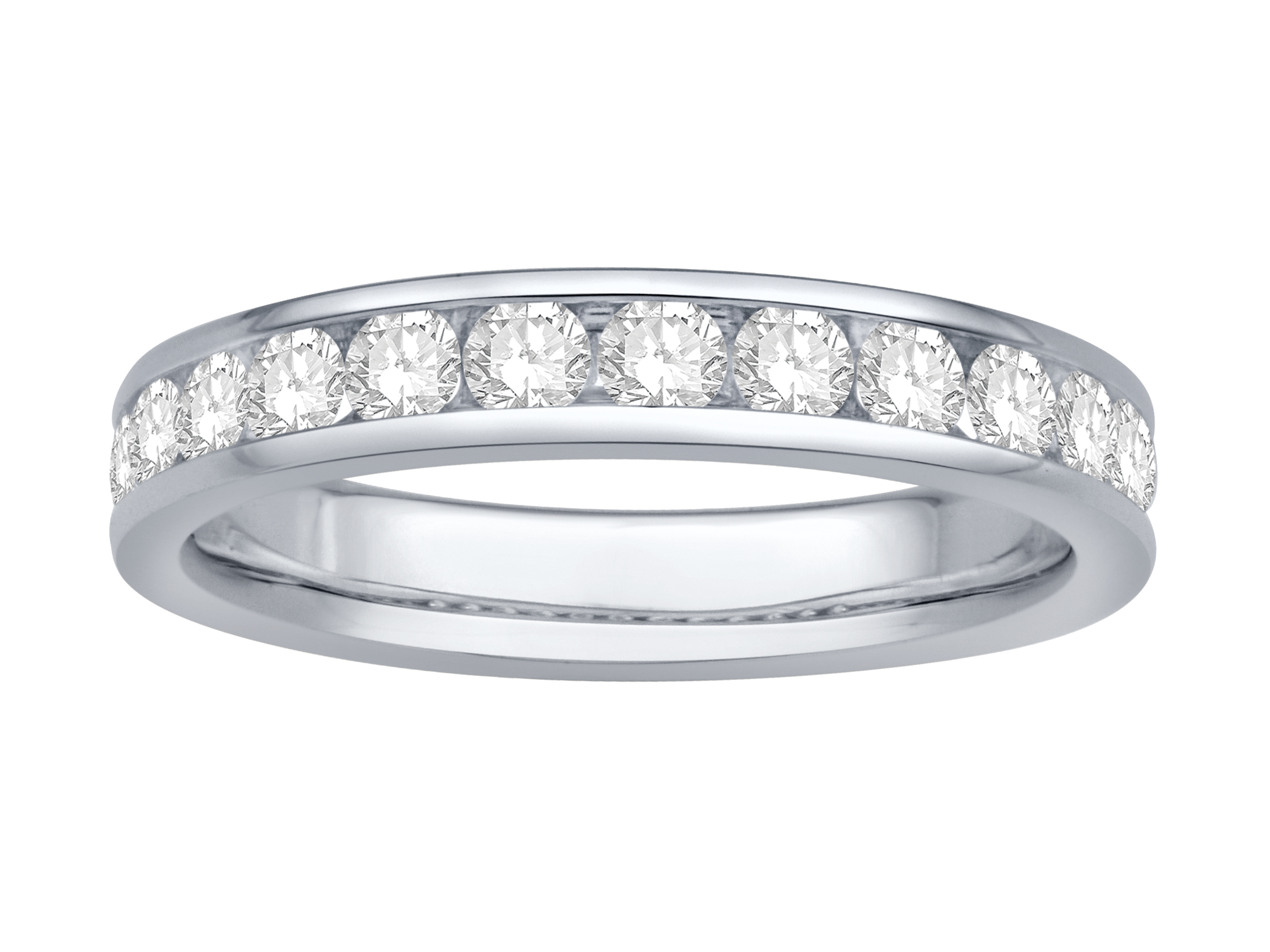 14K White Gold Diamond Wedding Band