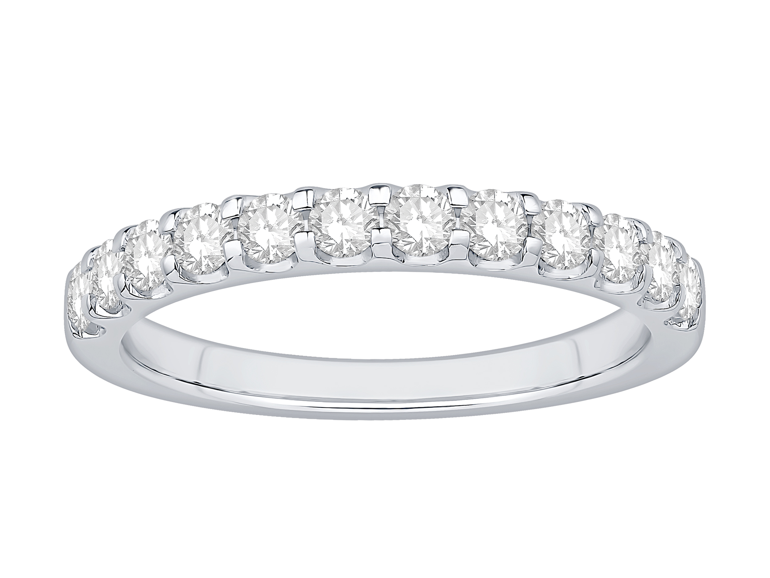 14K White Gold Diamond Wedding Band