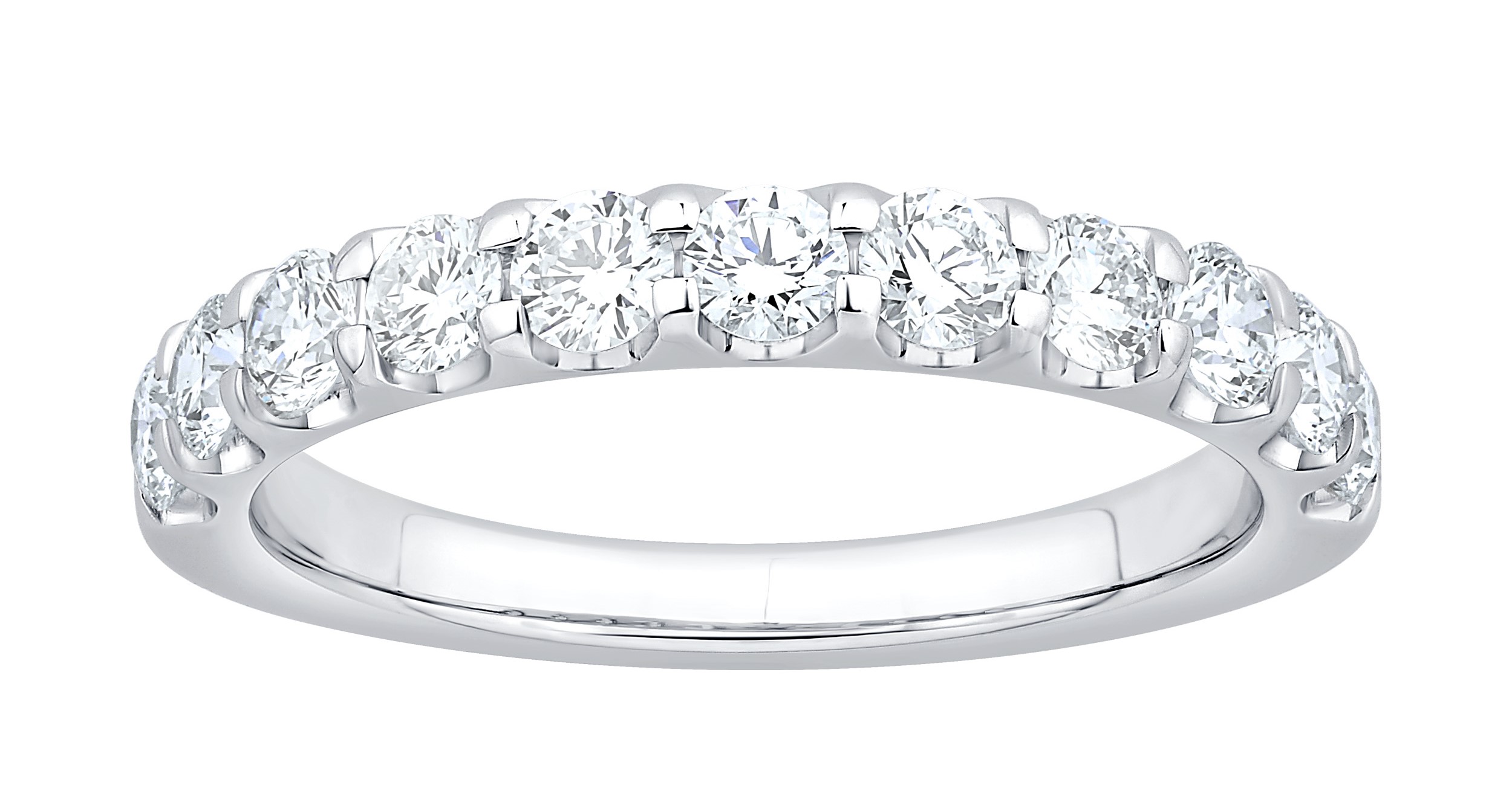 14K White Gold Diamond Wedding Band