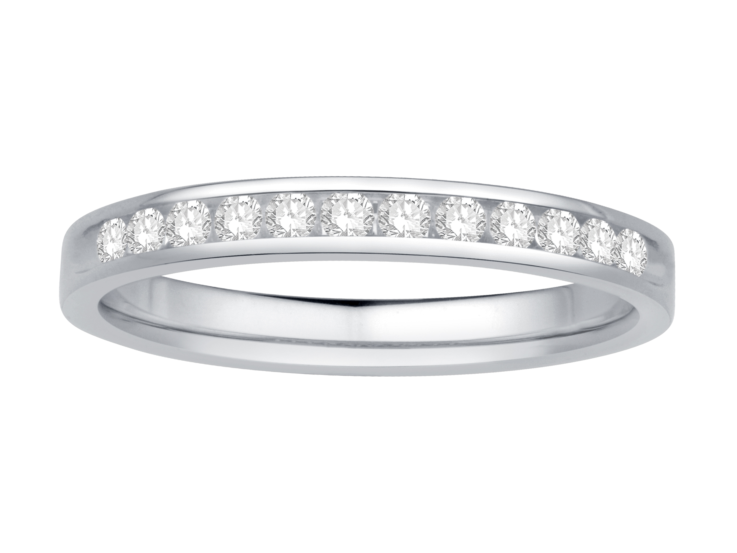14K White Gold Diamond Wedding Band