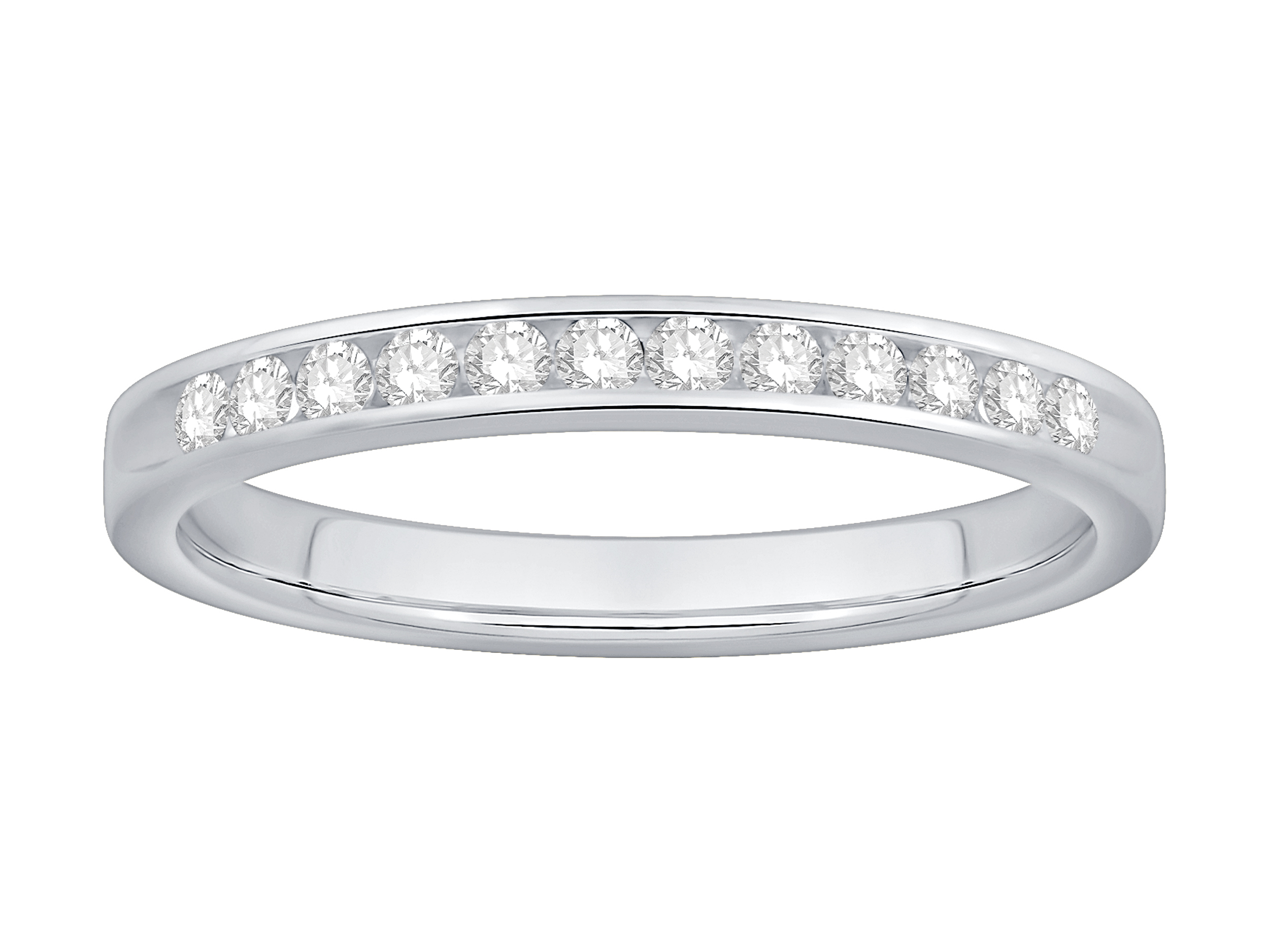 14K White Gold Diamond Wedding Band