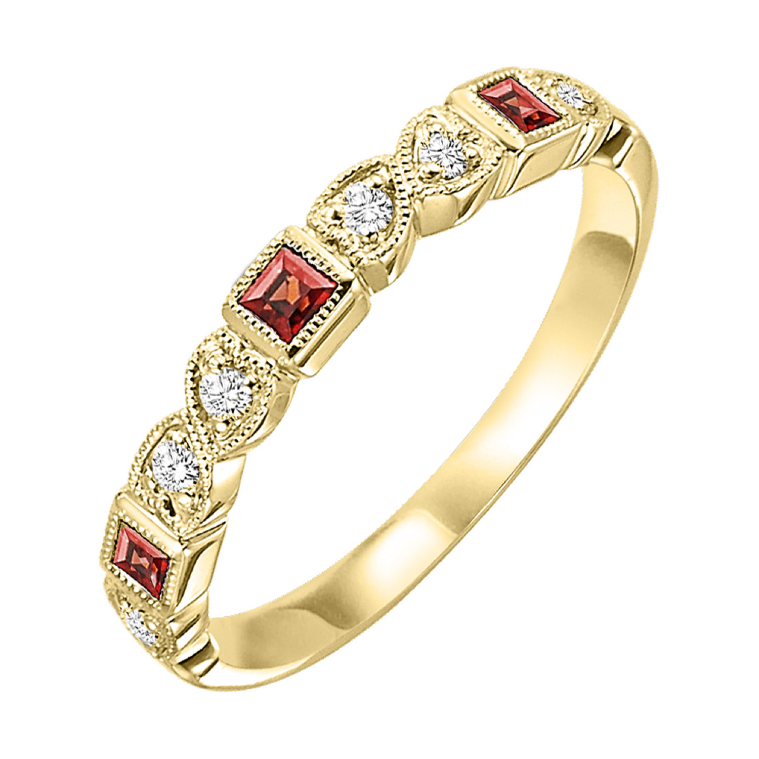 Garnet Birthstone Band