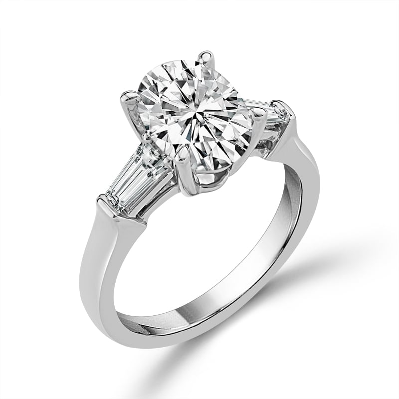 14K White Gold Lab Diamond Engagement Ring