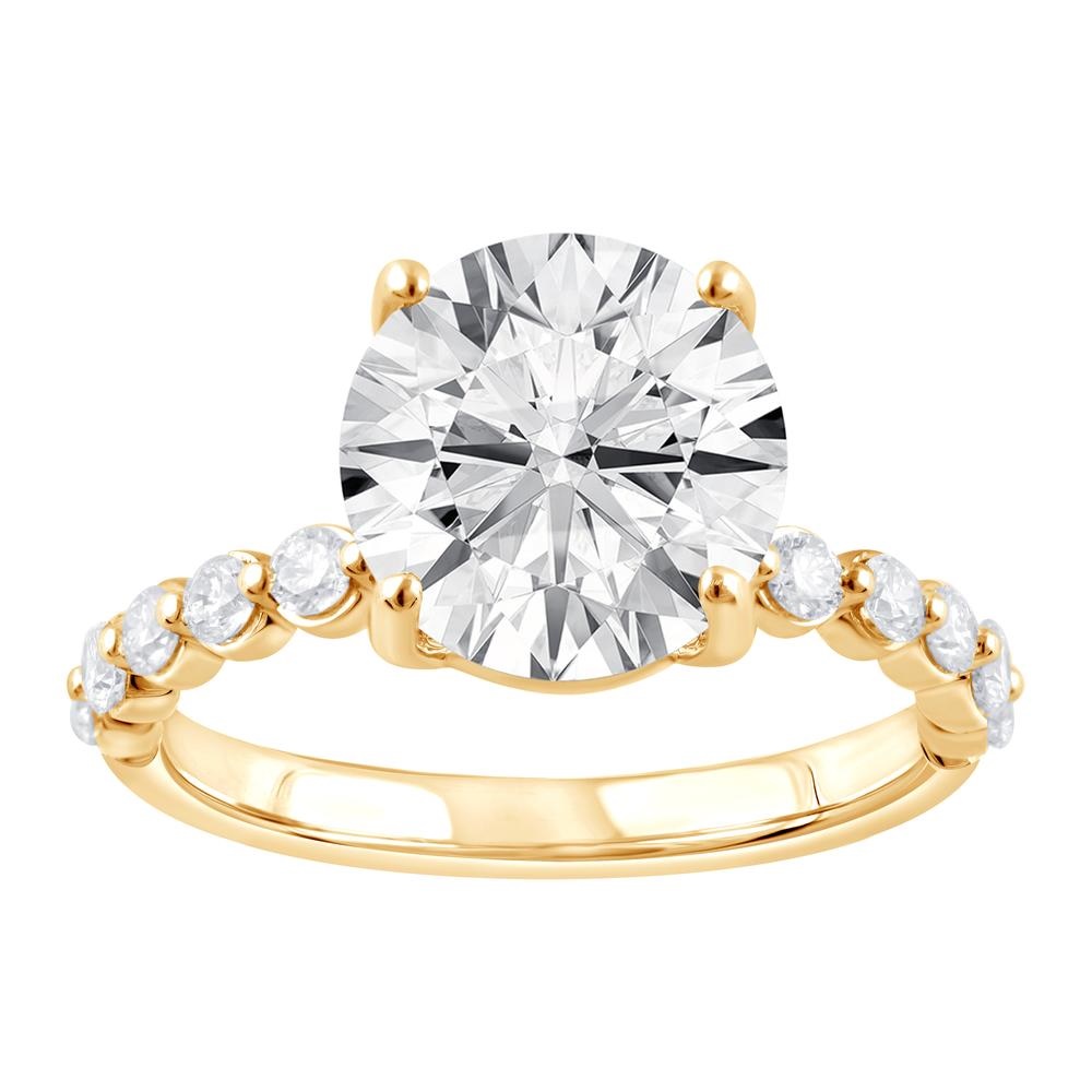 MARCURY 14K Yellow Gold Lab Round Diamond Engagement Ring
