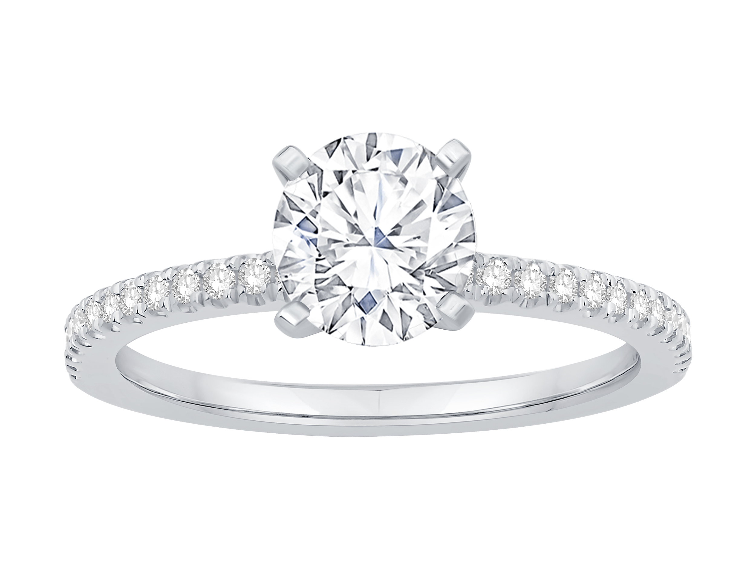 White Gold Diamond Band Semi Mount