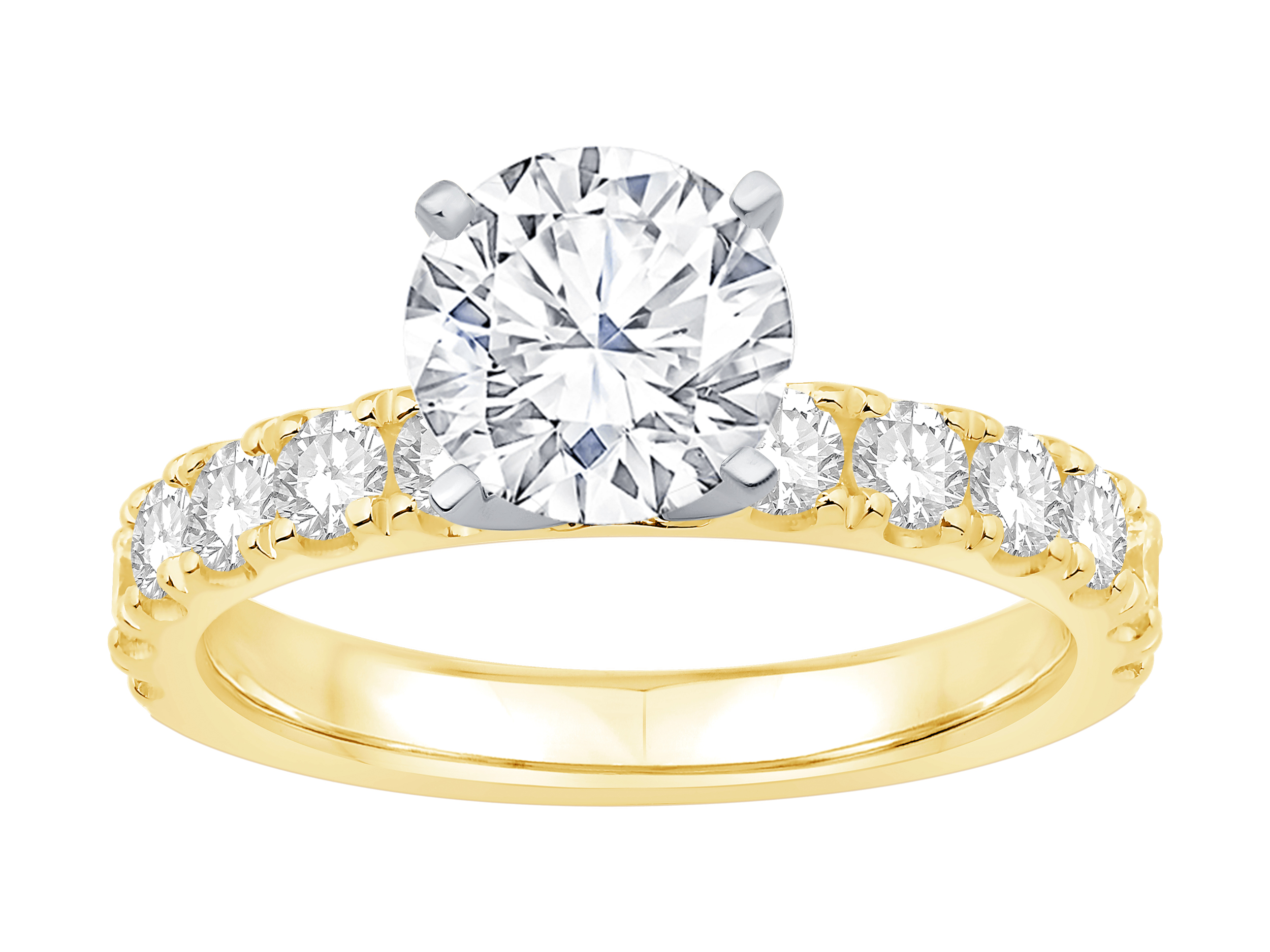 Yellow Gold Diamond Band Semi Mount