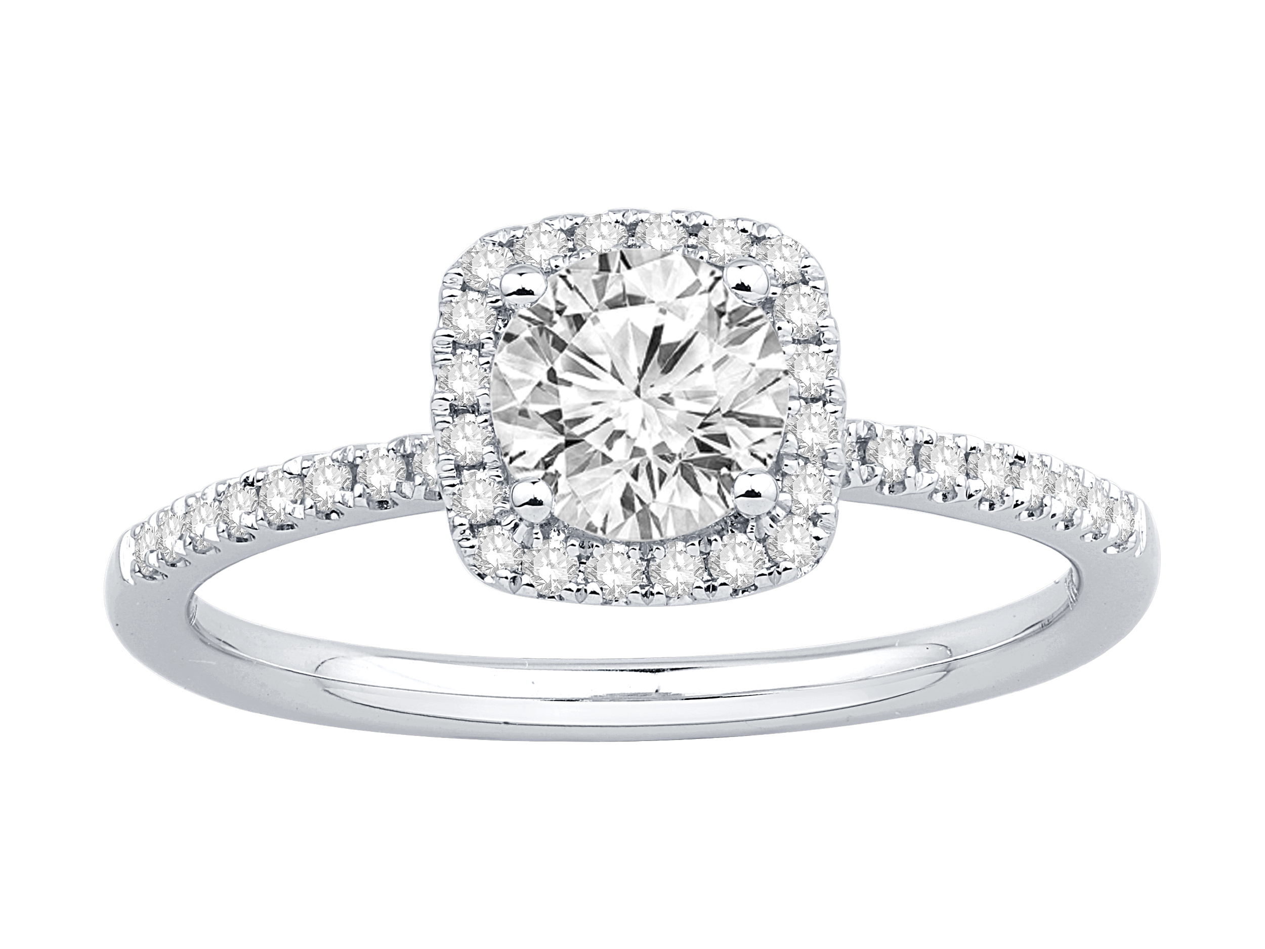14K White Gold Diamond Engagement Ring