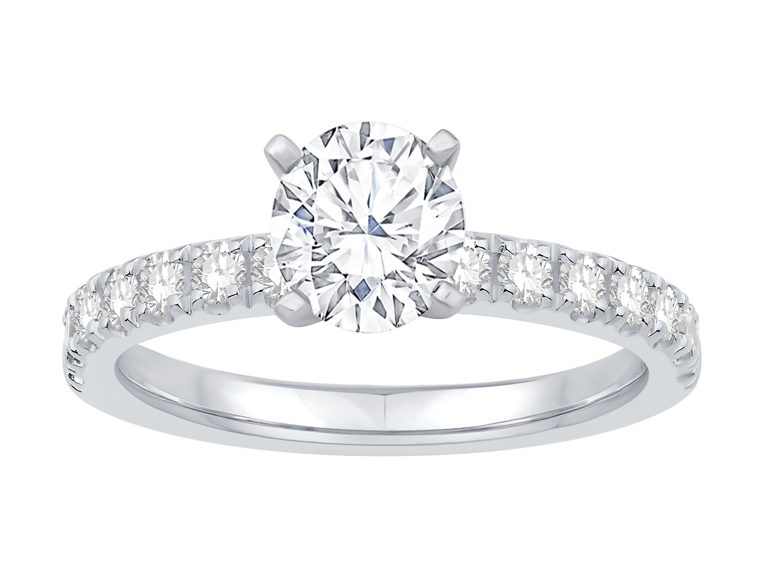 White Gold Diamond Band Semi Mount