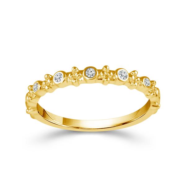 14K Yellow Gold Diamond Stackable Band