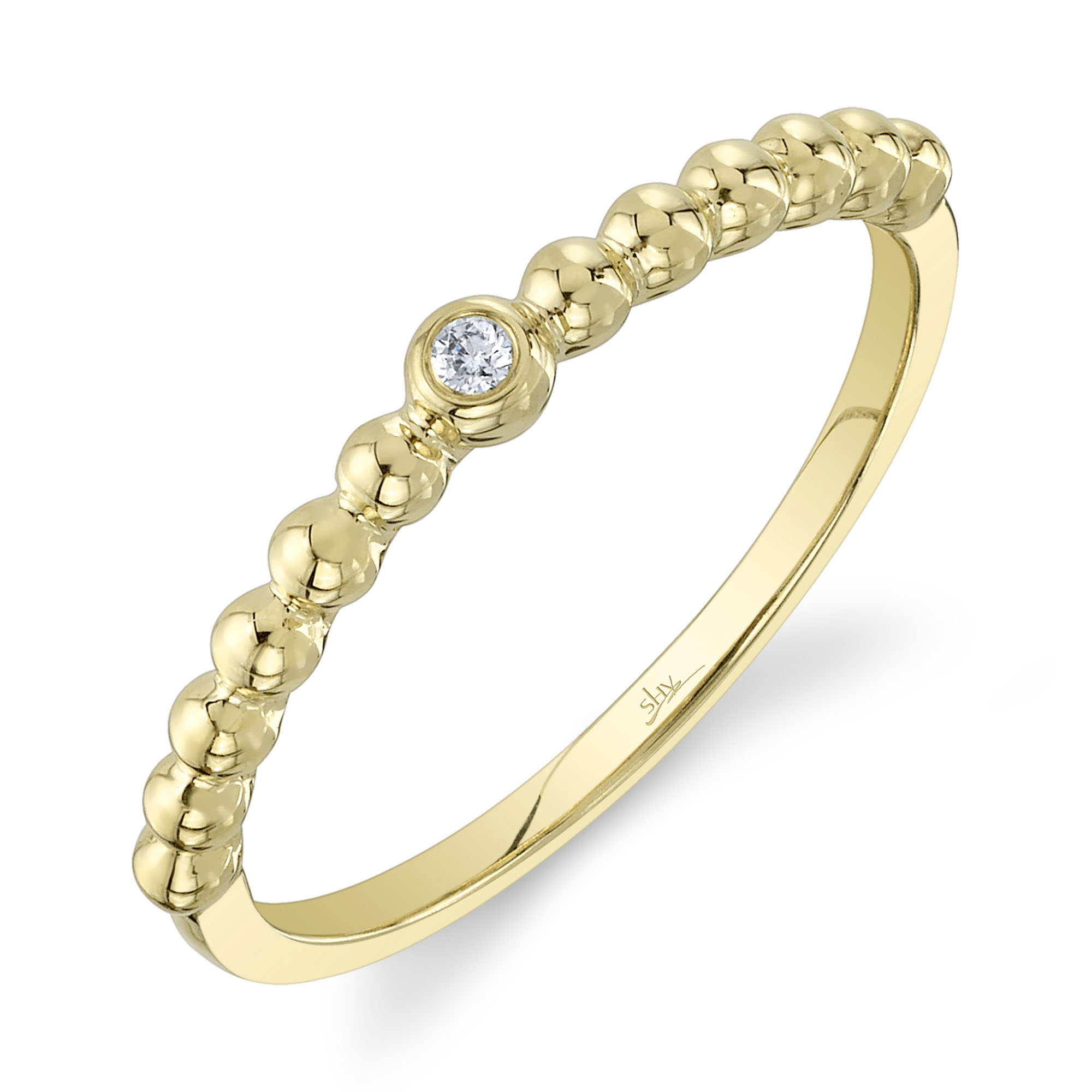 SHY 14K Yellow Gold Diamond Bezel Ring