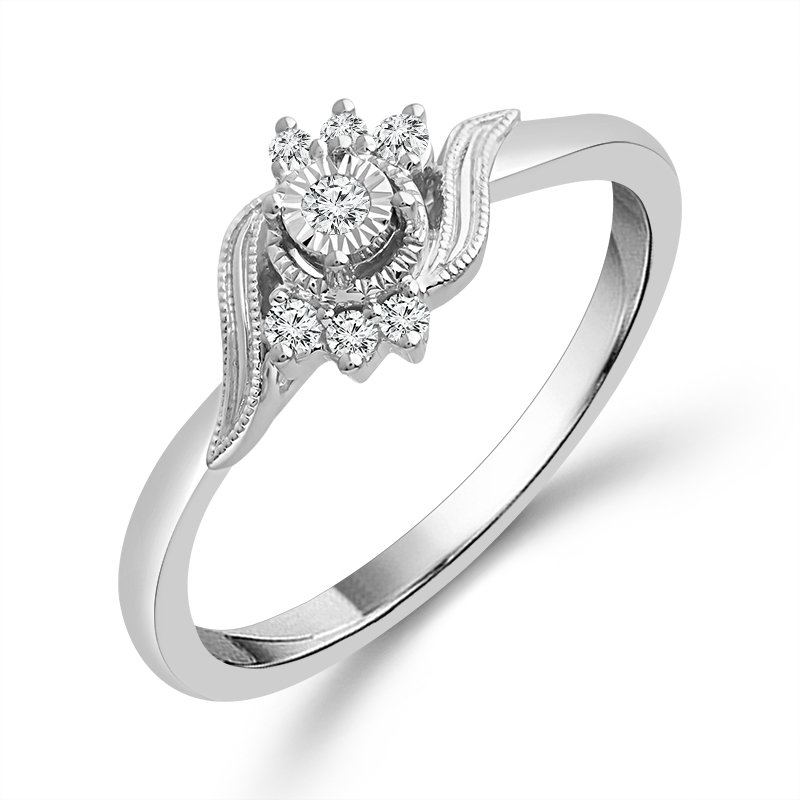 Sterling Silver Diamond Promise Ring