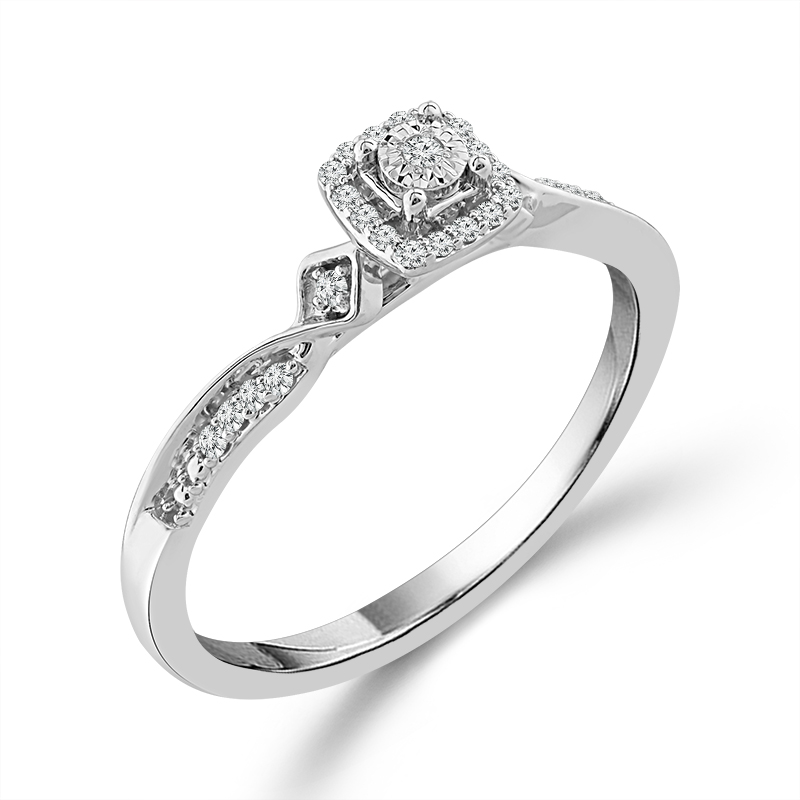 Sterling Silver Diamond Promise Ring