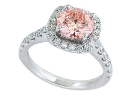 LAB GROWN PINK DIA HALO RING