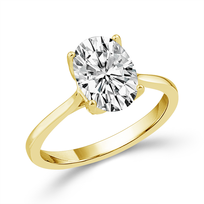 14K Yellow Gold Oval Semi Mount