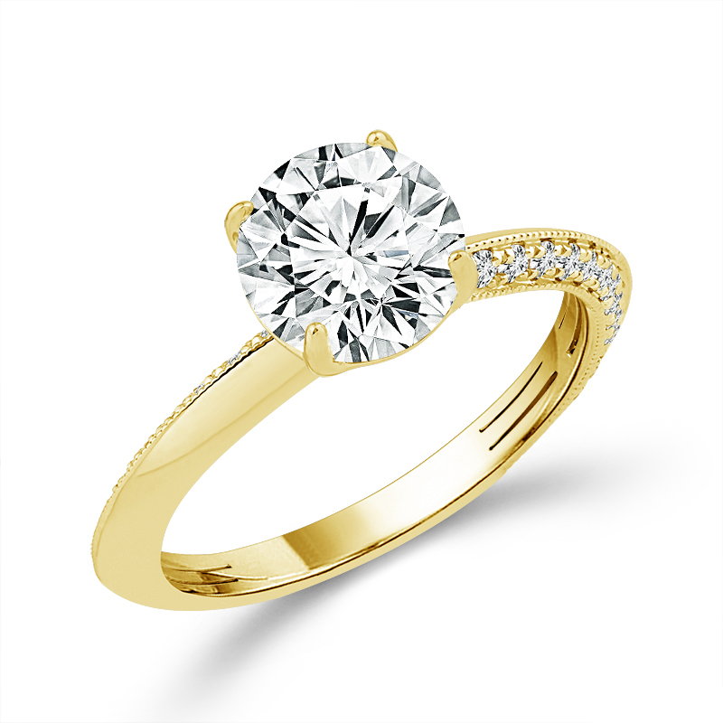 14K Yellow Gold Semi Mount Engagement Ring