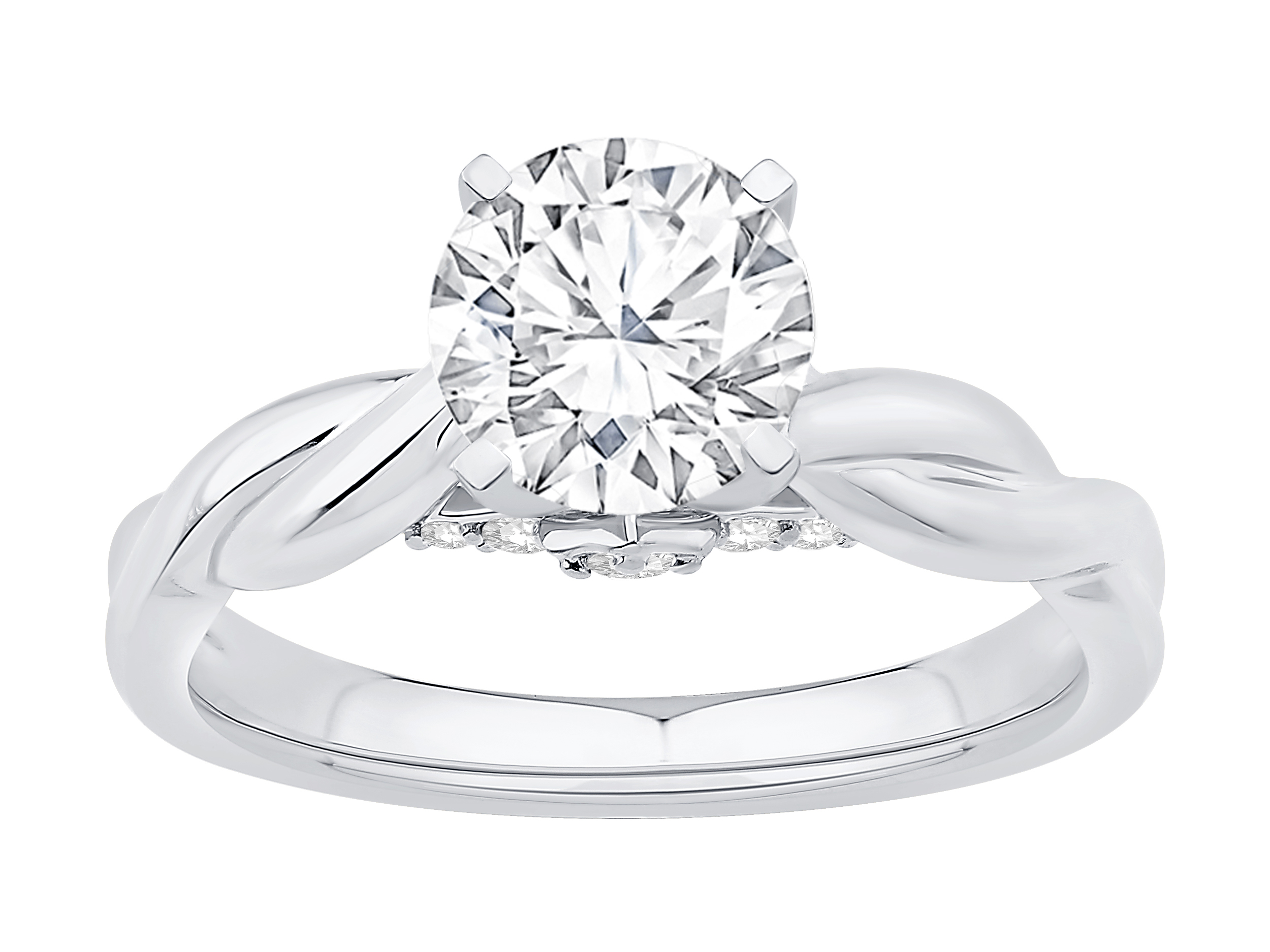 Platinum Diamond Twist Band Semi Mount